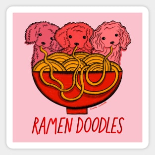 Ramen Doodles - Cute Ramen Noodles Dog Pun Magnet